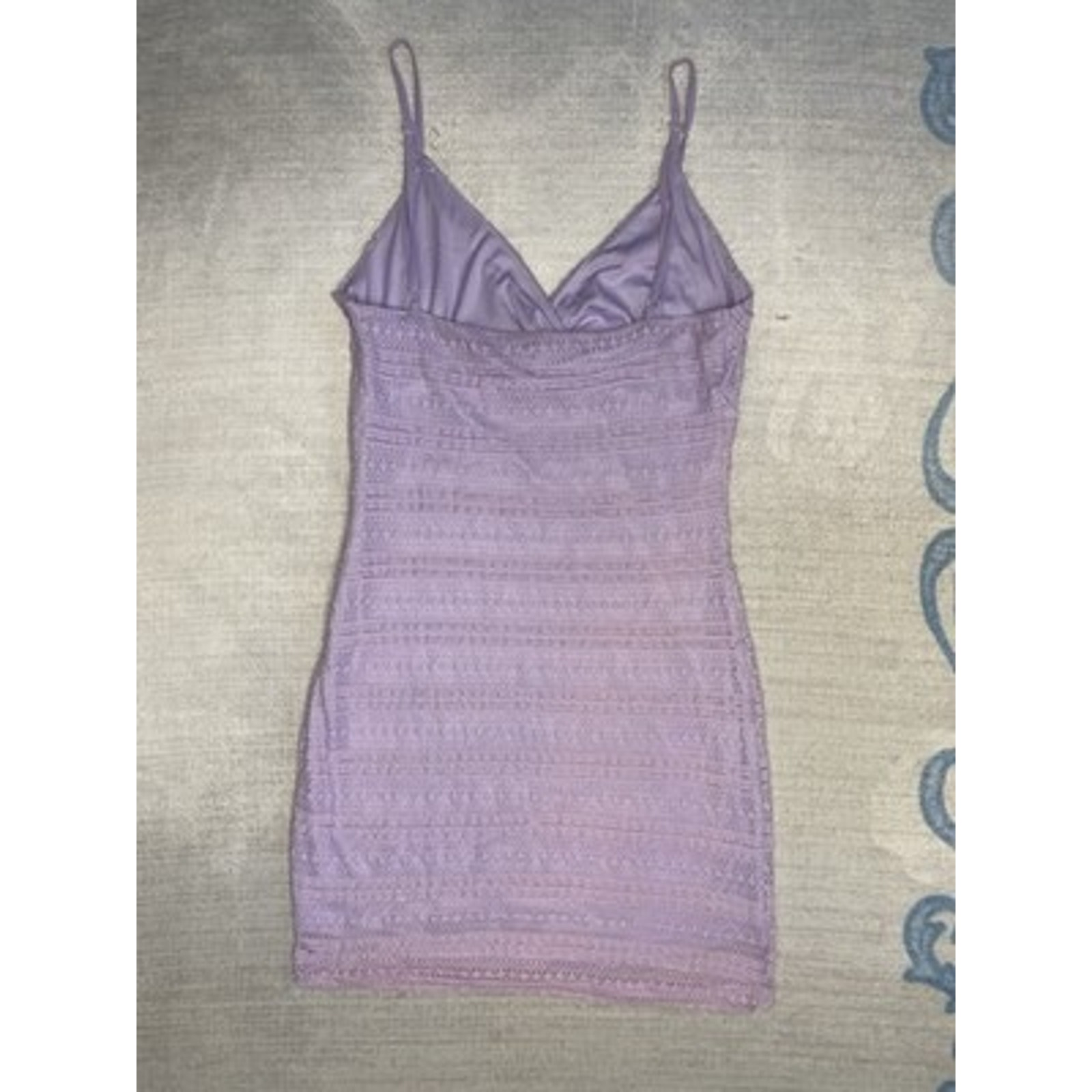 Superdown Carissa Dress Womens Large Lavender Purple Lined Lace Going Out Mini — image 5 of 8